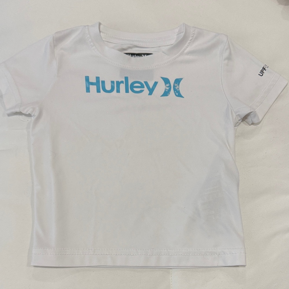 Hurley Kids White T-Shirt with Blue Logo